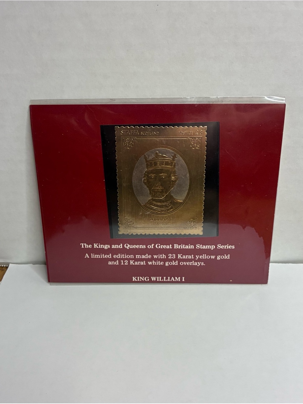 VTG King William I Great Britain Stamp Series 23K Yellow Gold 12K White Gold.